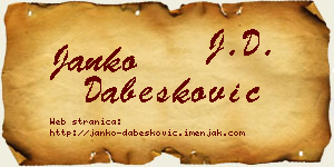 Janko Dabesković vizit kartica